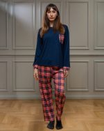 Πιτζάμα με καρό τύπωμα